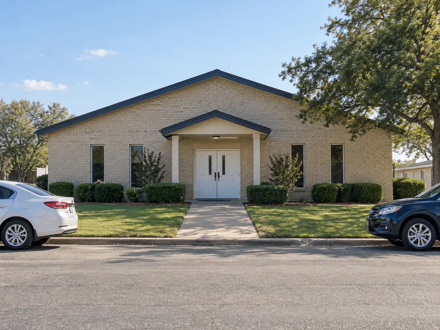 Illustrative image of a church meeting building