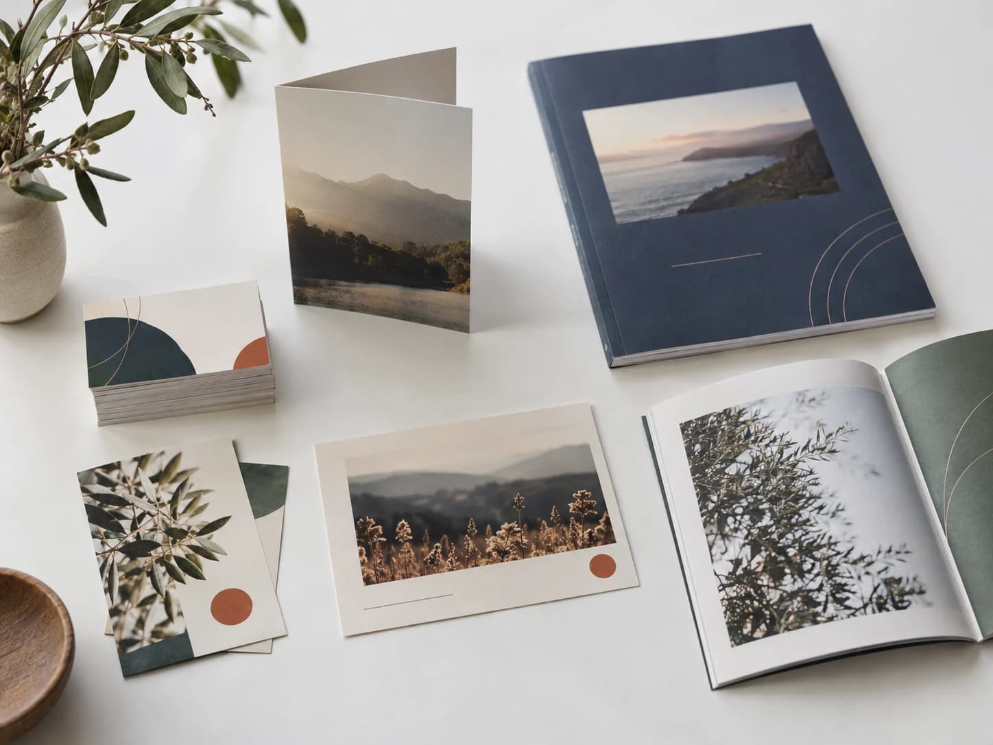 Printed pieces for a congregation laid out on a white table