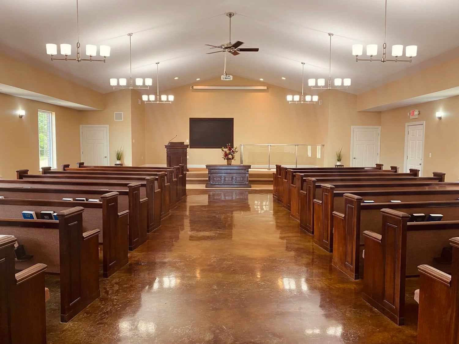 Inside the Capital City Church of Christ meeting house