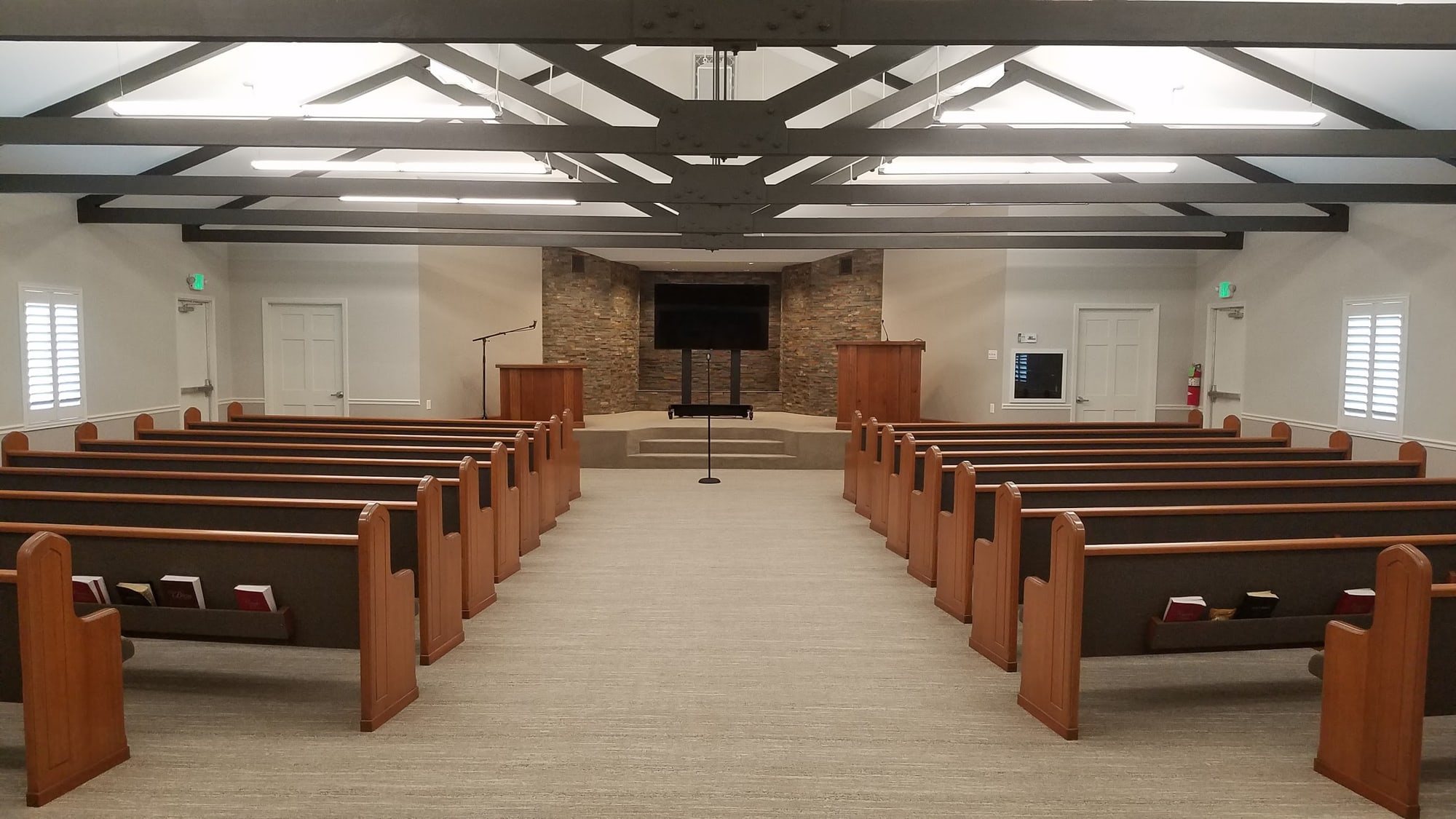 Inside the Planz Road Church of Christ meeting house