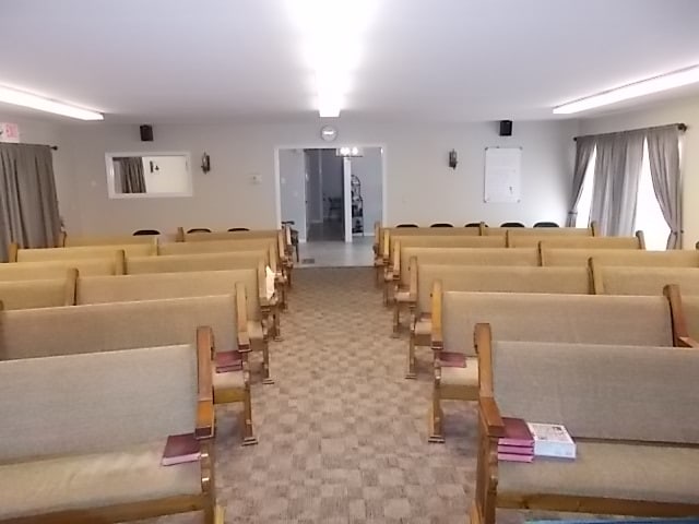 Inside the Flegal Road Church of Christ meeting house